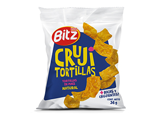 Snack Crujitortillas Natural Bitz bl 36 g